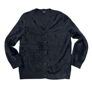 Liverpool LA  black button up Sweater Cardigan extremely soft fuzzy Sz S